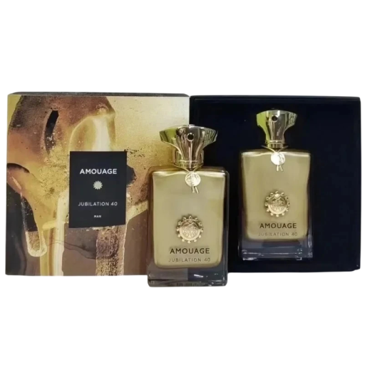 Parfumeret vand Amouage Jubilation 40 Man 100 ml herre aromatisk træagtig duft med bergamot, røgelse og cedertræ guld til mænd