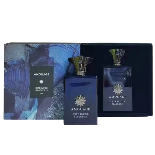 Parfumerie Amouage Interlude Black Iris Man 100 ml heren leren geur met lavendel tabak en vetiver blauw voor mannen