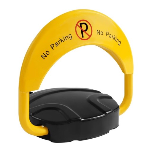 Parkovací zámek na dálkové ovládání sklopný 180° 45 x 40 cm ocel válcovaná za studena žlutý pro garáž i venkovní stání