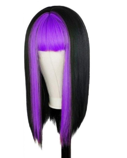 Parrucca con frangia colorata