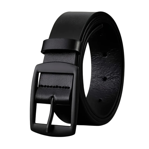 Pasek męski ze skóry ekologicznej z czarną metalową klamrą Szerokość 3 cm Elegancki pasek do spodni Nowoczesny dodatek dla mężczyzn Regulowany obwód