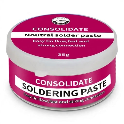Pasta de lipit neutră 35 g Fără necesitatea curățării Recipient 2,5 x 5,5 cm Pentru oțel inoxidabil, cupru și aluminiu Roz Pentru repararea