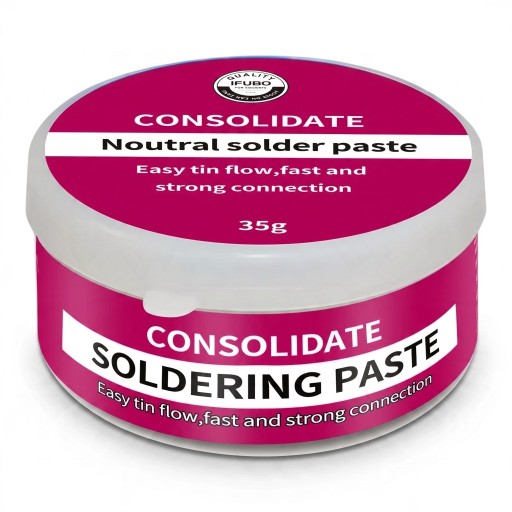 Pasta de soldadura neutra 35 g Sem necessidade de limpeza Lata 2,5 x 5,5 cm Para inox, cobre e alumínio Rosa Para reparações de eletrónica e fios