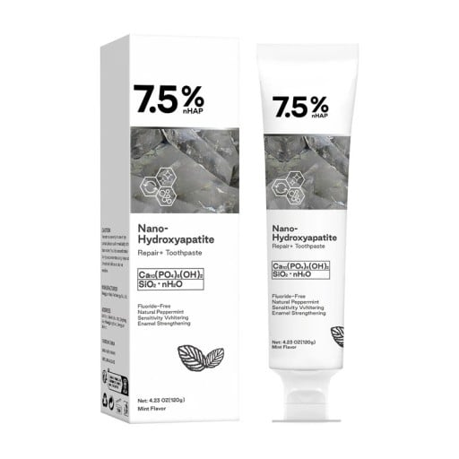 Pasta dentífrica de nano hidroxiapatite 120 g Removedor de manchas de café e chá Prevenção de cáries Respiração fresca Cuidados dentários e higiene oral