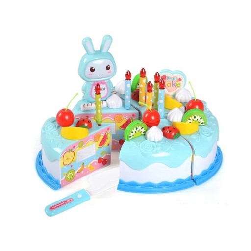 Pastel de cumpleaños infantil de 15 cm, juguete de simulación de corte, juego de rol de cocina, comida, fruta, regalo para niños pequeños, niños y niñas.