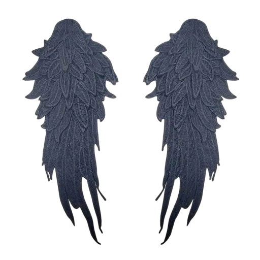 Patch brodé ailes 15 x 40 cm 2 pcs Broderie décorative d'ailes en mélange de polyester et de coton pour décorer des vêtements et des accessoires