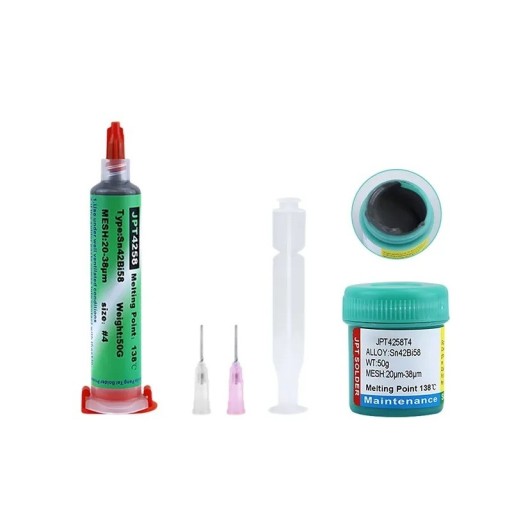 Pâte à souder Sn42Bi58 100 g en boîte sans plomb avec une haute concentration de colophane pour les réparations IC BGA PCB SMT appareils