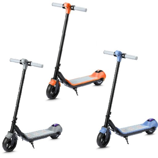 Patinete eléctrico infantil con iluminación LED, motor de 110W, velocidad de 14 km/h, capacidad de carga de 60 kg, plegable, para niños y principiantes