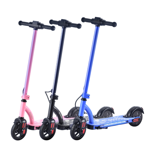 Patinete eléctrico infantil con pantalla LED y iluminación, motor de 125W, velocidad de 16 km/h, batería de 24V 2,6Ah, ruedas de 6 pulgadas, plegable