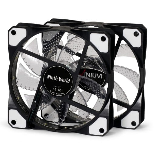 PC ház ventilátor 120 mm 15 LED világítás Csendes 1200–1300 ford./perc 120 x 120 x 25 mm 12 V 4pin és 3pin csatlakozóval PC hűtéshez
