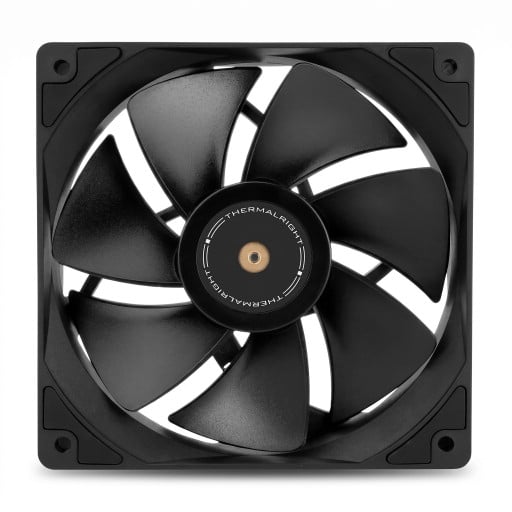 PC ventilator TL-G12RB 120 x 120 x 25 mm met 7 bladen en 4pin PWM regeling 1500 t/min zwart voor behuizing en CPU koeler