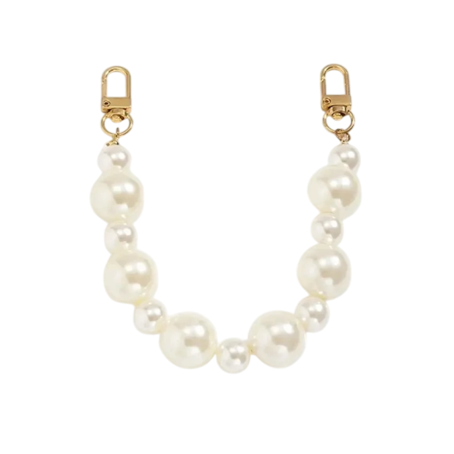 Pearl Chain for Handbag Large and Small Pearls 23 cm Carabiner Fastening Elegant Handbag Handle Replacement Strap for Handbag