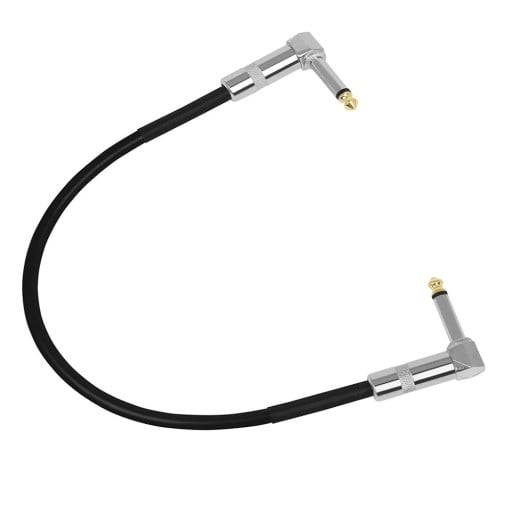Pedál kábel 6.35 mm 50 cm Összekötő patch kábel gitáreffektekhez Minőségi audio kábel hajlított csatlakozókkal Rugalmas és tartós