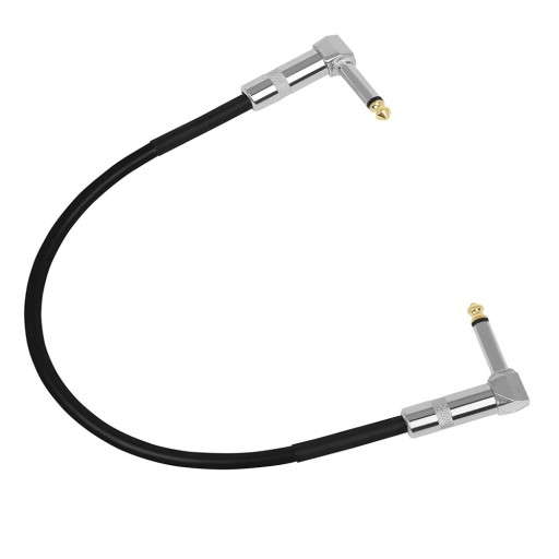 Pedalkabel 6.35 mm 50 cm Verbindingspatchkabel voor gitaareffecten Kwaliteits audiokabel met gebogen connectors Flexibel en duurzaam