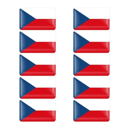 Pegatina bandera República Checa 10 uds.