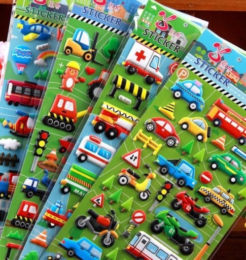 Pegatinas 3D medios de transporte