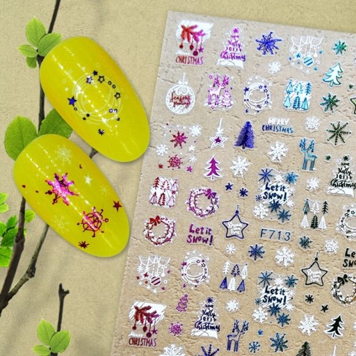 Pegatinas 3D para uñas navideñas N978