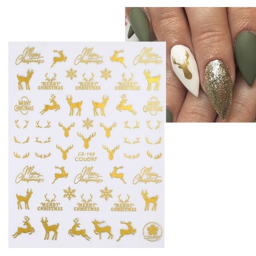 Pegatinas 3D para uñas navideñas N982