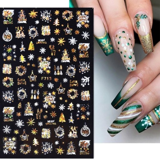 Pegatinas 3D para uñas navideñas N984