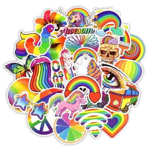 Pegatinas arcoiris 50 uds
