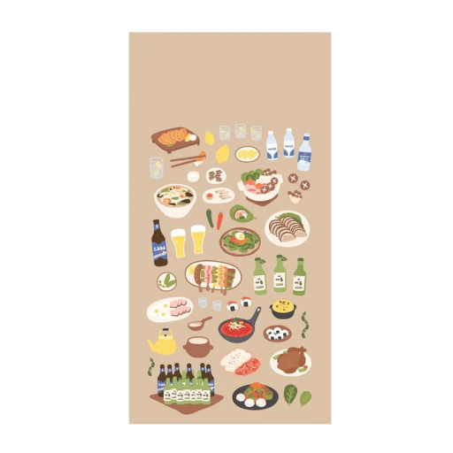 Pegatinas con motivos de comida y bebida decorativas de colores para decorar agendas, cuadernos, libretas, regalos y scrapbook
