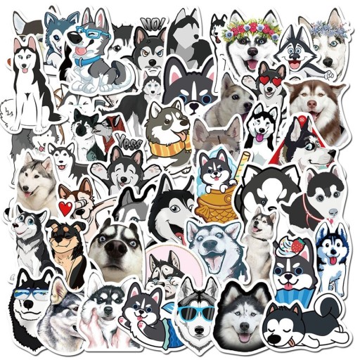 Pegatinas de husky, 10/30/50 uds.