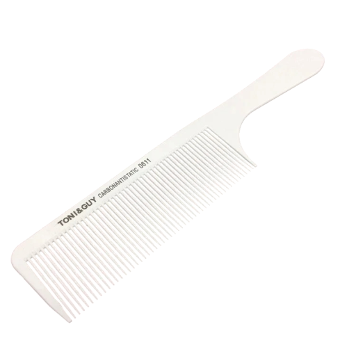 Peigne à cheveux professionnel blanc Antistatique peigne plat de coiffeur dents fines pour coupe styling finition coiffure salon