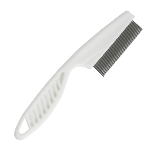 Peigne à puces en acier inoxydable pour animaux de compagnie Peigne à poux avec poignée Peigne de soin pour chiens et chats Peigne pour élimination des puces et œufs 14 cm