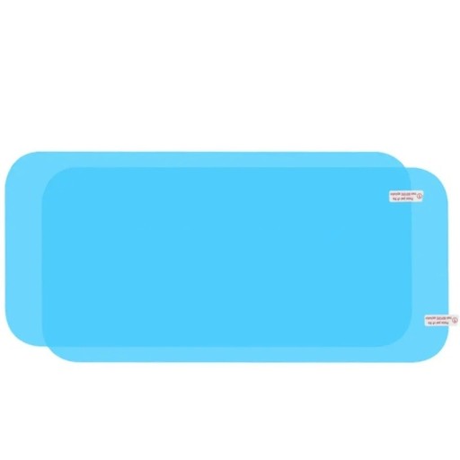 Película protectora de espejo grande de 340 × 160 mm, 2 unidades, para coche, SUV, camión, nano, antivaho y resistente al agua, rectangular con esquinas redondeadas, fácil de instalar.