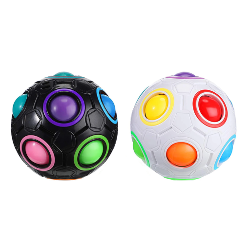 Pelota de rompecabezas antiestrés de 7 cm con colores del arcoíris, juguete para aliviar el estrés, bola lógica colorida, material ABS, relajación.