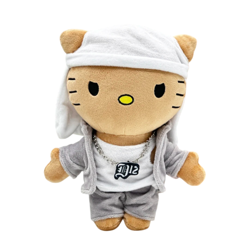 Peluche de Eminem de 24 cm, estilo kawaii, personaje de rap, regalo coleccionable para fanáticos del hip-hop y la cultura pop.