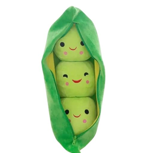 Peluche de guisante para niños, 25 cm, almohada con 3 guisantes en una vaina, lindo guisante de peluche, decoración de habitación, juguete de peluche para niños