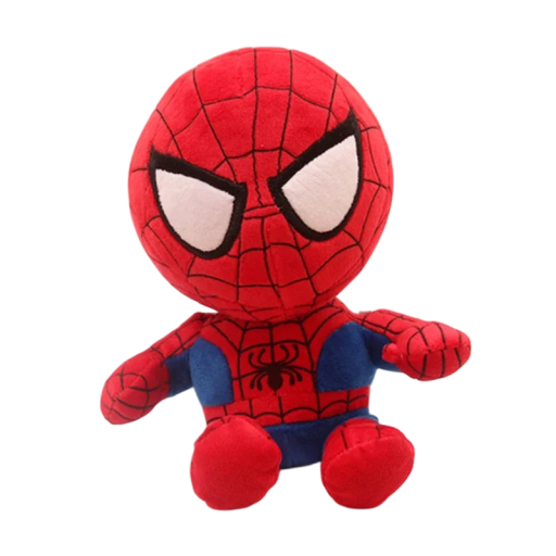 Peluche de Spider-Man de 27 cm, superhéroe de Marvel, figura roja y azul, juguete de peluche coleccionable, regalo para niños, decoración de habitación.