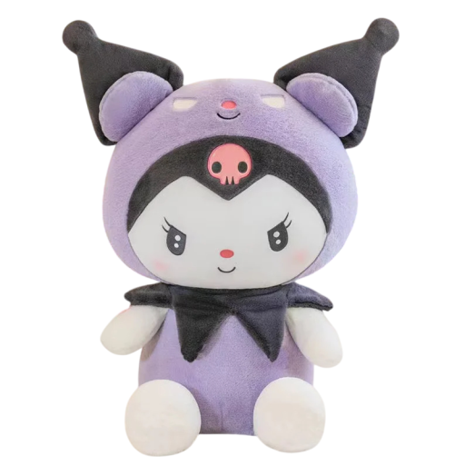 Peluche Kuromi 50 cm Brinquedo macio e adorável Figura infantil Decoração Companheiro carinhoso Presente original Personagem Sanrio