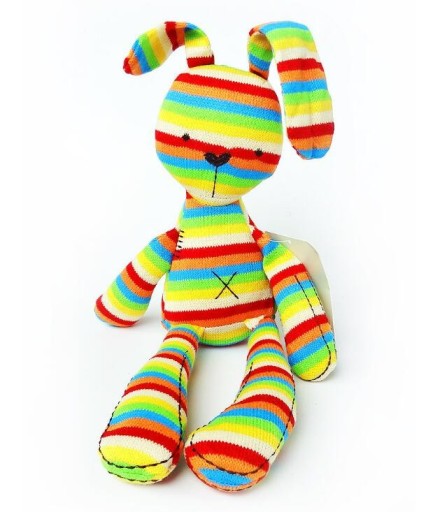 Peluche lapin arc-en-ciel