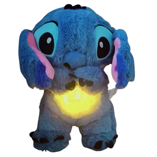 Peluche luminoso de Stitch, juguete relajante para niños, simulación de respiración, canción de cuna, ayuda para dormir, mascota nocturna.