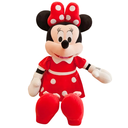 Peluche Minnie con vestido rojo 35 cm Linda figura suave Juguete infantil Decoración Compañero de peluche Regalo original Disney