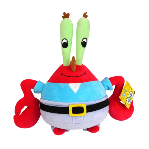 Peluche Monsieur Krabs 38,5 cm Personnage de Bob l'Éponge en pantalon Grand peluche doux Finition détaillée Cadeau pour enfants et fans