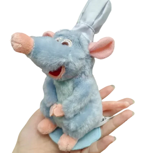 Peluche Remy 16 cm Souris du film Ratatouille Peluche avec attache d'épaule Décoration mignonne Cadeau pour enfants et fans d'animations