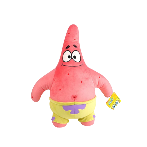 Pelúcia Patrick 38 cm Personagem de Spongebob com Calças Grande Peluche Macio Decoração Presente para Crianças Fãs de Séries Animadas