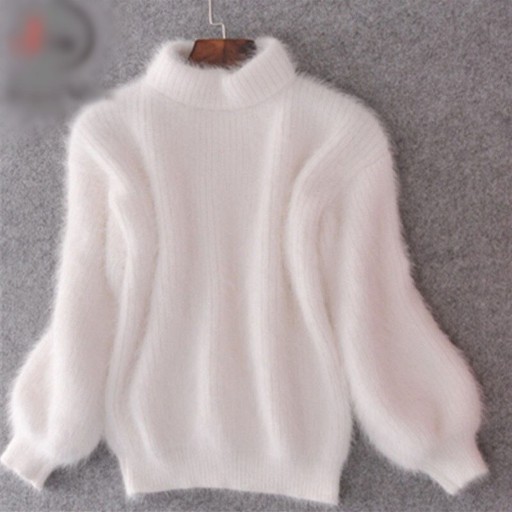 Pelziger Rollkragenpullover für Damen