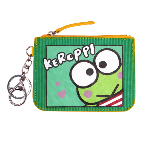 Peňaženka Keroppi zelená PU peňaženka so zipsom a príveskom Roztomilá peňaženka na mince a karty Anime štýl pre deti i teenagerov