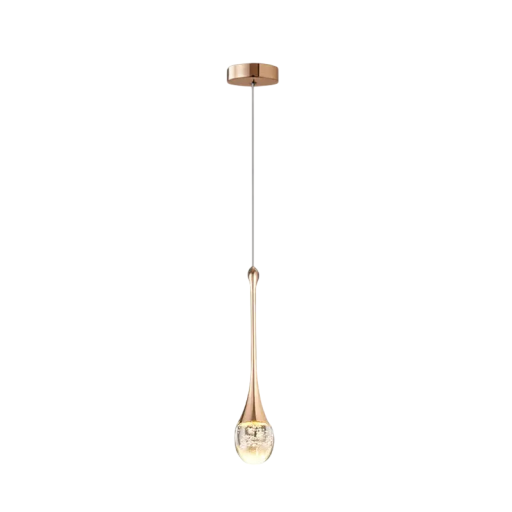 Pendant LED Light in the Shape of a Drop with Bubble Acrylic in Nordic Style, Warm White, 5 W, Height 34 cm, for the Bedroom or Above the Dining Table