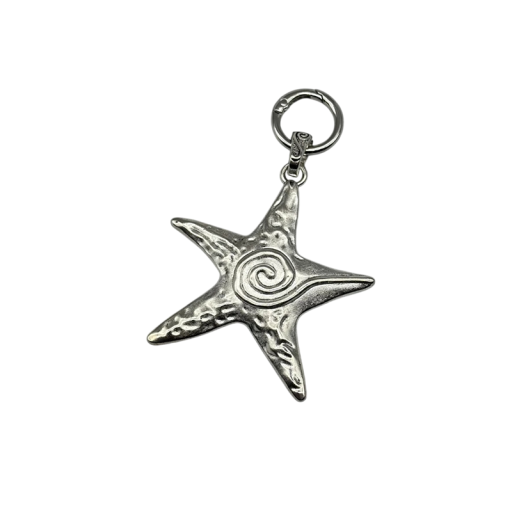 Pendente a forma di stella marina 6,8 cm Lega di zinco Pendente metallico ipoallergenico per borsa zaino motivo marino accessorio di moda