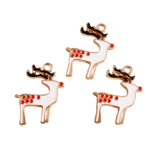 Pendente di Natale per bracciale renna 10 pz