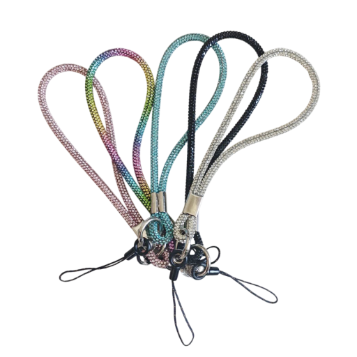 Pendentif en pierres scintillantes pour mobile ou clés Élégant ornement de téléphone Porte-clés stylé avec des cristaux Décoration pour sac à main et clés