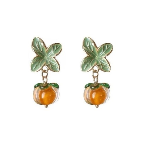 Pendientes colgantes de color naranja para mujer
