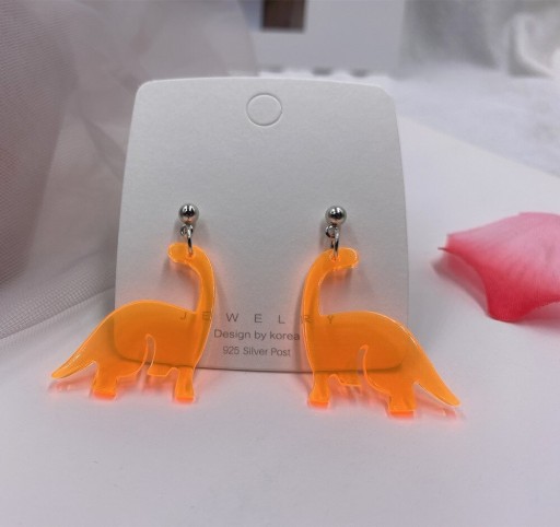 Pendientes colgantes de dinosaurio para mujer
