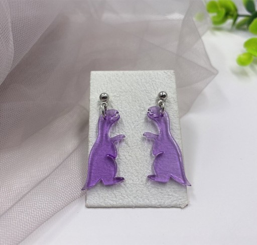 Pendientes colgantes de dinosaurio para mujer