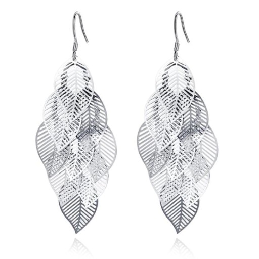 Pendientes colgantes de hojas para mujer